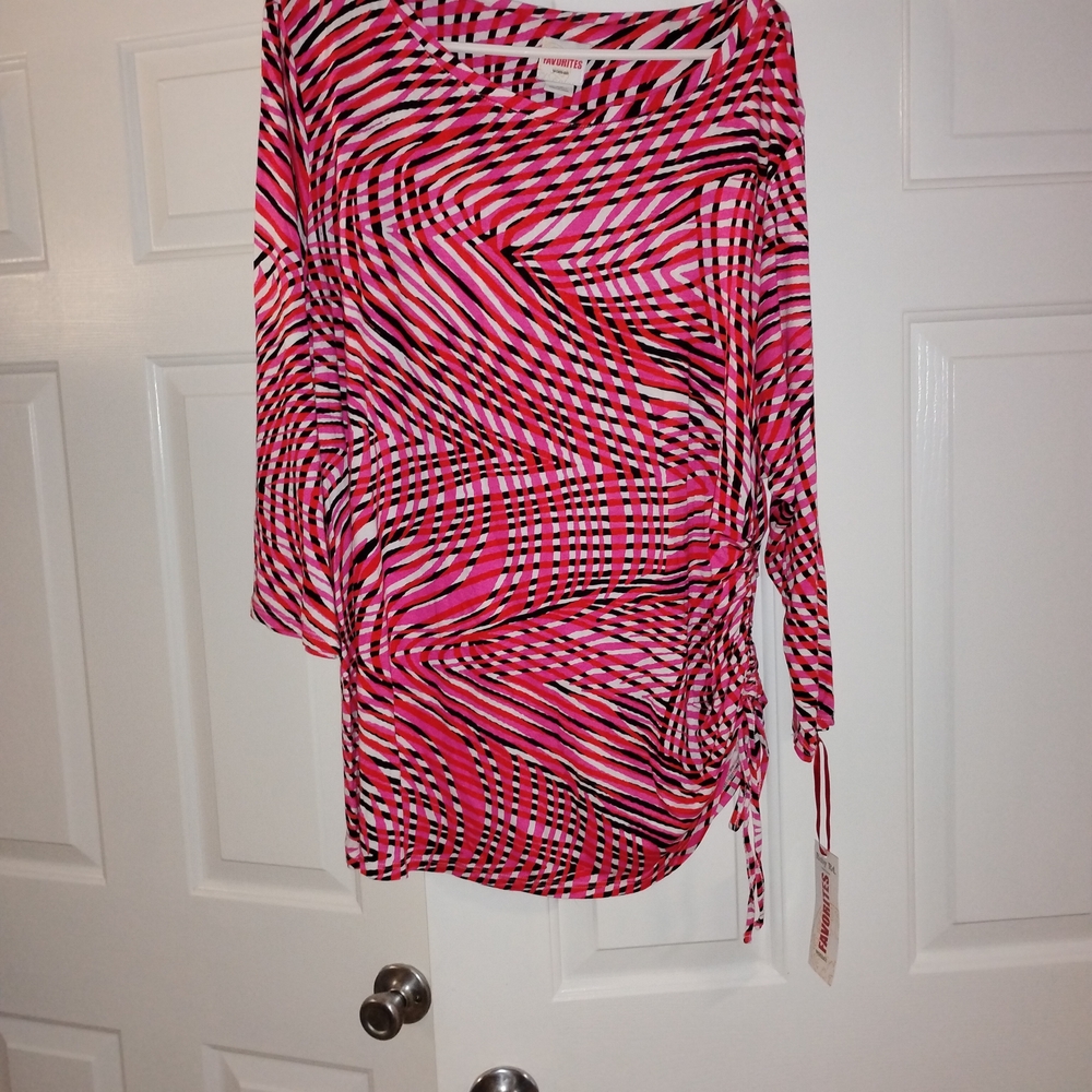 Ruby Rd. Asymmetrical Dress in Pink and Black